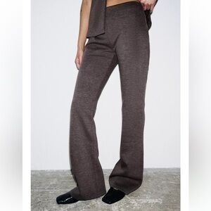 Zara NWT brown wool blend pants